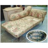 ELPHINSTONE Chaise Longue by George Smith, of large proportions on turned feet with castors,