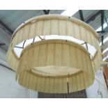 CEILING LIGHT, of substantial proportions, circular, with hanging resin panels, 115cm W x 50cm H.