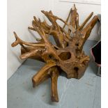 THRONE CHAIR/INSTALLATION ART, formed from a mangrove tree root system, approx 166cm x 112cm x 80cm.