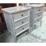 BEDSIDE CHESTS, a pair,