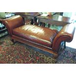 RALPH LAUREN DAYBED, tan leather with seat cushion,