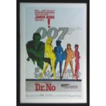 DR NO - BOND, copy of a movie lobby poster, 90cm x 55cm, framed and glazed.