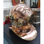 REPLICA DIVERS HELMET, in a copper and brass finish, 45cm L.