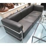 SOFA, three seater, in the style of the LC3 Le Corbusier sofa,