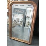 MIRROR, French style, bevelled in a gilded frame, 140cm x 90cm.