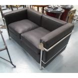 SOFA, two seater, in the style of the LC2 Le Corbusier sofa,