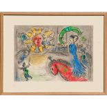 MARC CHAGALL, 'The sun and the red horse', original lithograph, ref: Mourlot 945, 28.5cm x 40.