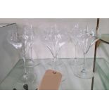 DRINKING GLASSES, a set of twelve wine, twelve cocktail and twelve flutes, with etching.