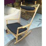 ROCKING CHAIR, in the style of the PP124 design by Hans Wegner,