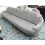 LEE BROOM SOFA, 'Quilt' of large proportions in grey wool upholstery, 340cm L x 100cm D x 90cm H.