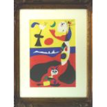 JOAN MIRO, 'Untitled', lithograph in colours, 35cm x 26cm, in carved and glazed frame.