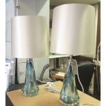 PORTA ROMANA 'JELLY MOULD' TABLE LAMPS, a pair, with shades, 70.5cm H.