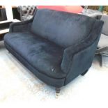 SOFA, in black velvet upholstery, 166cm W x 82cm D x 85cm H.