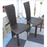 DINING CHAIRS, a set of six, Italian style brown leather, (6).