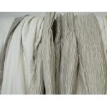 CURTAINS, a pair, crushed silk, lined and interlined, each 122cm W gathered x 287cm drop.