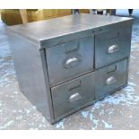 BANK OF DRAWERS, Industrial style in steel finish.