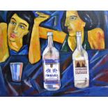 SILANOV LEV DOM BOBOLIS (1918-2005), 'Blue dreams', oil on canvas, signed verso, 40cm x 50cm.