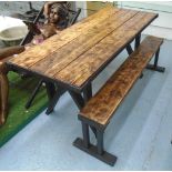 REFECTORY TABLE AND BENCH, Industrial style, bespoke produced,