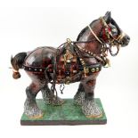 MODEL OF SHIREHORSE, complete with harness, 66cm L x 66cm H max.