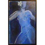 MICHELLE CARLTON-SMITH, 'Nude Blue', oil on canvas, 80cm x 50cm, framed.