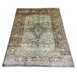 VINTAGE PERSIAN TEHRAN DESIGN PURE SILK CARPET, 262cm x 184cm ,