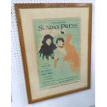 'SUNDAY PRESS' POSTER PRINT, bears 'H.