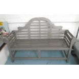 LUTYENS STYLE BENCH, in a grey painted finish, 165cm L x 60cm W x 100cm H.