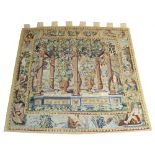 FINE HAND MADE FLEMISH TAPESTRY, 157cm x 168cm, of terrace design within a corresponding border.