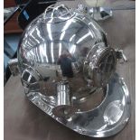 DIVERS HELMET, replica in chromed metal finish, 26cm h x 45cm L.