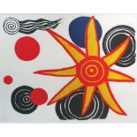 ALEXANDER CALDER, 'Stars and Suns' circa 1973, lithograph in colours, unsigned proof, 54cm x 36cm,