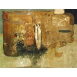 20TH CENTURY INTERIOR DESIGN, untitled, mixed media on canvas, signed, 'Sylith', lower right,