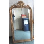 MIRROR, bevelled Louis XV style in a gilded frame, 165cm x 91cm.