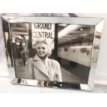 PICTURE OF MARILYN MONROE, at Grand Central Station in a mirrored frame, 70cm x 90cm.