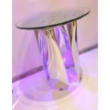 PROPELLER OCCASIONAL TABLE, genuine air craft propellers,highly polished to mirror finish,