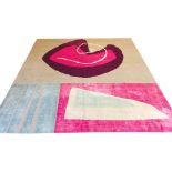 CONTEMPORARY CARPET, 340cm x 310cm, Paul Smith style silk and wool design.