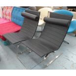 PK20 STYLE ROCKING CHAIRS, a pair, as originally by Poul Kjærholm 1968,