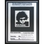 BOB DYLAN, 'Isle of Wight', 1969, concert poster, 29th-31st August, 75cm x 50cm, framed and glazed.