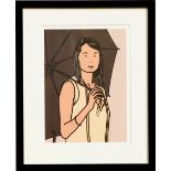 JULIAN OPIE, 'Hijiri with Umbrella', limited edition: 250, lithograph, 2006, 40cm x 27cm,