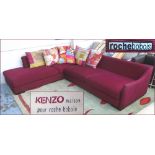 CORNER SOFA, by Roche Bobois, with Kenzo cushions, 237cm W x 290cm D x 70cm H.