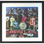 BEATLES SGT PEPPER OUTTAKE, photoprint in colours, 38cm x 38cm, framed and glazed.