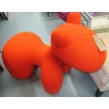 'GIDDY UP PONY' STYLE CHAIR, in orange felt finish, 106cm x 58cm x 81cm.