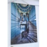 PICTURE OF STAIRCASE, in distressed Chateau, in tempered glass, 80cm x 120cm.