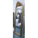 MIRROR, Louis XV style bevelled in gilded frame, 220cm x 64cm.