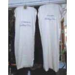 SILK WEDDING GOWN COVERS, 'My First Wedding Dress' and 'My Second Wedding Dress'.