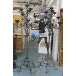 CANDELABRA, a pair, bronzed verdigris finish for thirteen night lights, 152cm H.