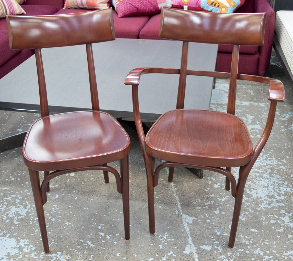 THONET DINING CHAIRS, a set of eight, bentwood including two armchairs,