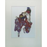 MANNER OF LEON BAKST (Russian 1866-1924), 'Nijinsky in la peri', 1913, watercolour on glass,