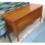COFFER, Louis XV style cherrywood with hinged top, 69cm H x 130cm W x 52cm D.