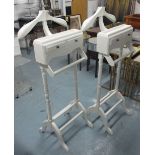 GENTLEMANS VALETS, a pair, two drawer white painted eggshell finish, 125cm H x 55cm.
