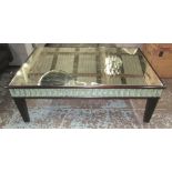 LOW TABLE, mirrored top, 120cm L x 80cm D x 45cm H.